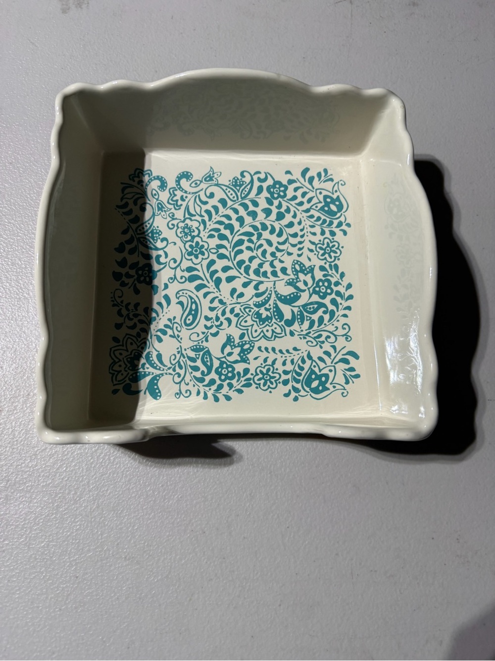EUC The Pioneer Woman Flea Market Floral Square 7.5" Ceramic Napkin Box Holder